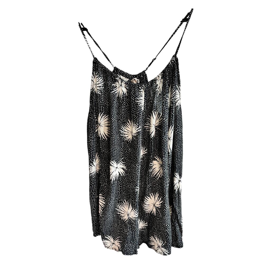 Billabong Romper Large Black White Floral Boho Flowy Strappy